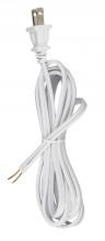 Satco Products Inc. 90/100 - 8 Foot 18/2 SPT-2 105C Cord Set; White Finish; 36&#34; Hank; 200 Carton; Molded Polarized Plug;