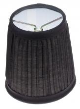 Satco Products Inc. 90/1272 - Clip On Shade; Black Pleated Round; 3&#34; Top; 4&#34; Bottom; 4&#34; Side