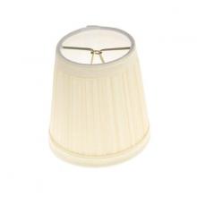 Satco Products Inc. 90/1273 - Clip On Shade; Beige Pleated Round; 3&#34; Top; 4&#34; Bottom; 4&#34; Side