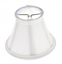Satco Products Inc. 90/1277 - Clip On Shade; White Silk Bell; 3&#34; Top; 5&#34; Bottom; 4&#34; Side