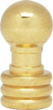 Satco Products Inc. 90/1386 - Ball Knob Finial; Burnished And Lacquered; 1-1/8&#34; Height; 1/4-27