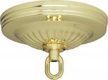 Satco Products Inc. 90/192 - Ribbed Canopy Kit; Brass Finish; 5&#34; Diameter; 1-1/16&#34; Center Hole; Includes Hardware; 25lbs