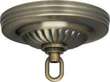 Satco Products Inc. 90/193 - Ribbed Canopy Kit; Antique Brass Finish; 5&#34; Diameter; 1-1/16&#34; Center Hole; Includes