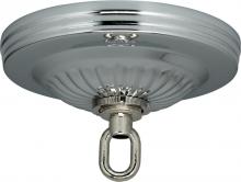Satco Products Inc. 90/196 - Ribbed Canopy Kit; Chrome Finish; 5&#34; Diameter; 1-1/16&#34; Center Hole; Includes Hardware; 25lbs