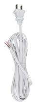 Satco Products Inc. 90/2033 - 12 Foot 18/2 SPT-1 105C Cord Set; White Finish; 72&#34; Hank; 150 Carton; Molded Polarized Plug;