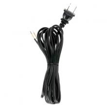 Satco Products Inc. 90/2034 - 12 Foot 18/2 SPT-1 105C Cord Set; Black Finish; 72&#34; Hank; 150 Carton; Molded Polarized Plug;