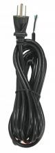 Satco Products Inc. 90/2210 - 12 Foot 18/3 SVT 105C Heavy Duty Cord Set; Black Finish; 50 Carton; 3 Prong Molded Plug; Stripped