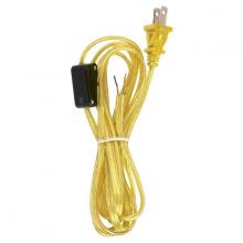 Satco Products Inc. 90/2309 - 8 Foot 18/2 SPT-2 105C Cord Set; Clear Gold Finish; Switch 29&#34; From Free End; 36&#34; Hank; 100