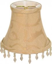 Satco Products Inc. 90/2358 - Clip On Shade; Beige Beaded Floral; 3&#34; Top; 5&#34; Bottom; 4-1/4&#34; Side