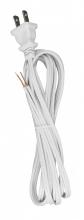 Satco Products Inc. 90/2460 - 10 Foot 18/2 SPT-1 105C Cord Set; White Finish; 48&#34; Hank; 150 Carton; Molded Polarized Plug;