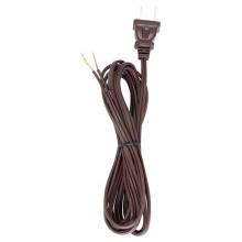 Satco Products Inc. 90/2462 - 10 Foot 18/2 SPT-1 105C Cord Set; Brown Finish; 48&#34; Hank; 150 Carton; Molded Polarized Plug;