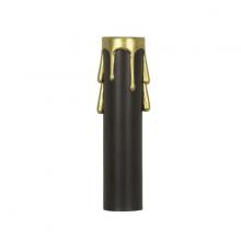 Satco Products Inc. 90/366 - Plastic Drip Candle Cover; Black Plastic With Gold Drip; 13/16&#34; Inside Diameter; 7/8&#34;