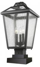 Z-Lite 539PHBS-SQPM-BK - 3 Light Outdoor Pier Mounted Fixture