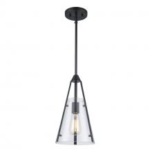 Trans Globe 11581 BK - 1LT PEND-8&#34; CLEAR TEE PEE-BK