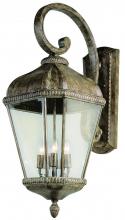 Trans Globe 5152 BRT - Covington 4-Light Braided Crown Trim and Clear Beveled Glass Coach Wall Lantern