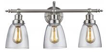 Trans Globe 70833 BN - Jennifer 3-Shade, 3-Light Indoor Vanity Bar Wall Light