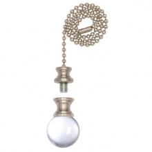 Westinghouse 1000000 - Clear Glass Sphere Finial/Pull Chain Brushed Nickel Finish