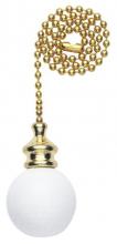 Westinghouse 7707200 - White Wooden Ball Polished Brass Finish