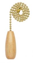 Westinghouse 7708700 - Natural Finish Wooden Handle Polished Brass Finish
