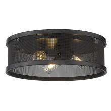 Golden 3168-FM15 BLK-BLK - Channing 15&#34; Flush Mount in Matte Black