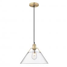 Golden 3306-L BCB-CLR - Orwell 14&#34; Wide Large Pendant in Brushed Champagne Bronze with Clear Glass