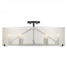 Golden 5019-6SF-S BLK - Alyssa 6 Light Semi-Flush with (short rod only) in Matte Black