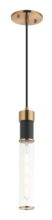 Matteo Lighting C61201MBAG - Tubo Matte Black + Aged Gold Brass Pendants