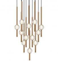 Matteo Lighting C68912AG - 12 LT 22&#34; &#34;Windchimer&#34; Aged Gold Chandelier