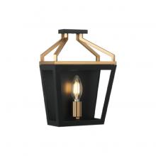 Matteo Lighting W67011BKAG - Mavonshire Black + Aged Gold Brass Wall Sconce