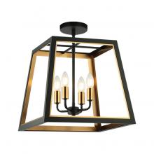 Matteo Lighting X72104MBAG - 4 LTG &#34;Rosalie&#34; MB + AG Ceiling 16&#34;L X 16.1&#34;H X 16&#34;W E12 60W