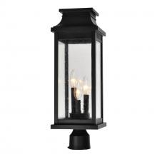 CWI Lighting 0418PT7L-3 - Milford 3 Light Outdoor Black Lantern Head