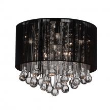CWI Lighting 5006C14C-R (B) - Water Drop 6 Light Drum Shade Flush Mount With Chrome Finish