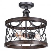 CWI Lighting 9966C16-3-242 - Amazon 3 Light Cage Semi Flush Mount With Gun Metal Finish