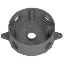 APPOZGCOMM WRX50 - RND OUTLET BOX 5 1/2 IN HUBS GRY