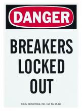 Ideal Industries 44-890 - Safety Sign,Ideal,Lockout,MAG,LGND: DANGER BREAK