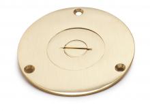 Lew Electric Fittings 524 - 4&#34; BRASS ROUND COVER, SINGLE RECEPTACLE