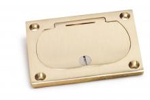 Lew Electric Fittings 6304-DFB-1 - BRASS, RECTNGULAR SINGLE FLIP LID COVER