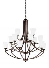 Generation Lighting 3124515-710 - Hanford traditional 15-light indoor dimmable ceiling chandelier pendant light in bronze finish with