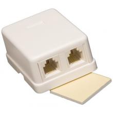Morris 80054 - Double Surface Mount Wall Jack White