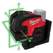 Milwaukee Electric Tool 3624-20 - Green Cross & 4-Points Laser