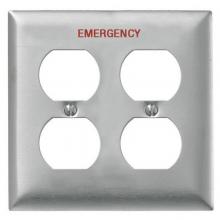 Hubbell Premise Wiring SS82MEV - WALLPLATE, 2-G, DUP, EMERGENCY, SS