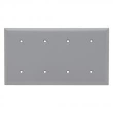 Legrand-Pass & Seymour SP44GRY - SMOOTH WALL PLATE 4G BLNK STRAP MT GY
