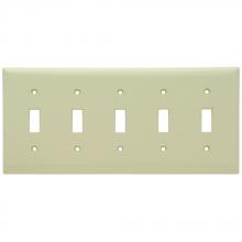 Legrand-Pass & Seymour SP5I - SMOOTH WALL PLATE 5G TOGGLE IVORY
