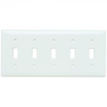 Legrand-Pass & Seymour SP5W - SMOOTH WALL PLATE 5G TOGGLE WHITE