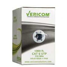 Vericom MBW6U-01444 - Bulk 1000 Ft. CAT6 U/UTP Solid CMR WHT