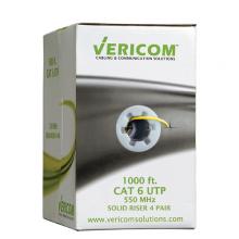Vericom MBW6U-01445 - Bulk 1000 Ft. CAT6 U/UTP Solid CMR YEL