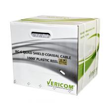 Vericom XRG06-02407 - RG-6 CCS QS CM Coax Cable 1Kft RIB WHT