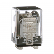 Schneider Electric 389FXBXC-120A - Power relay, Legacy, DPDT, 25A, 120 VAC, plug-in