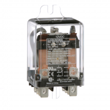 Schneider Electric 389FXBXC1-12D - Power relay, Legacy, DPDT, 25A, 12 VDC, side fla
