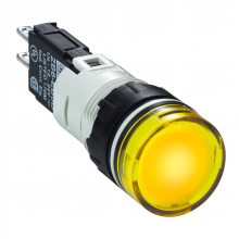 Schneider Electric XB6AV5BB - Complete pilot light, Harmony XB6, round yellow,